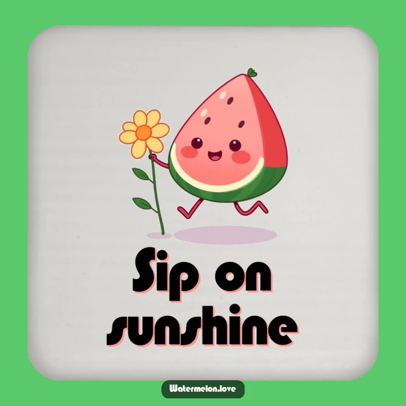 Funny Kawaii Watermelon Coasters: Cute Skipping Fruit, Protect Surfaces with Humor