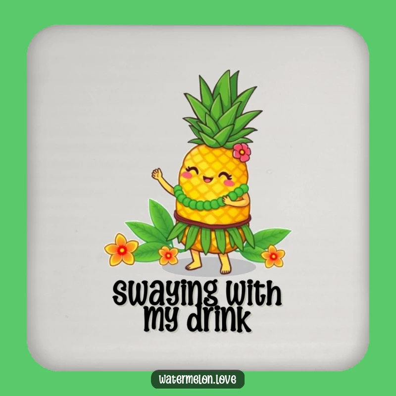 Funny Hula Pineapple Coasters: Tropical Dancer Set, Party Hilarious Gift!