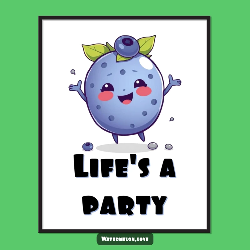 Funny Blueberry Juggling Poster - Brighten Your Walls with Joy!