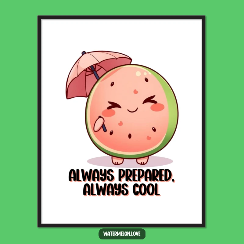 Funny Mischievous Watermelon Poster: Wink and Admire, Ideal for Funny Gift