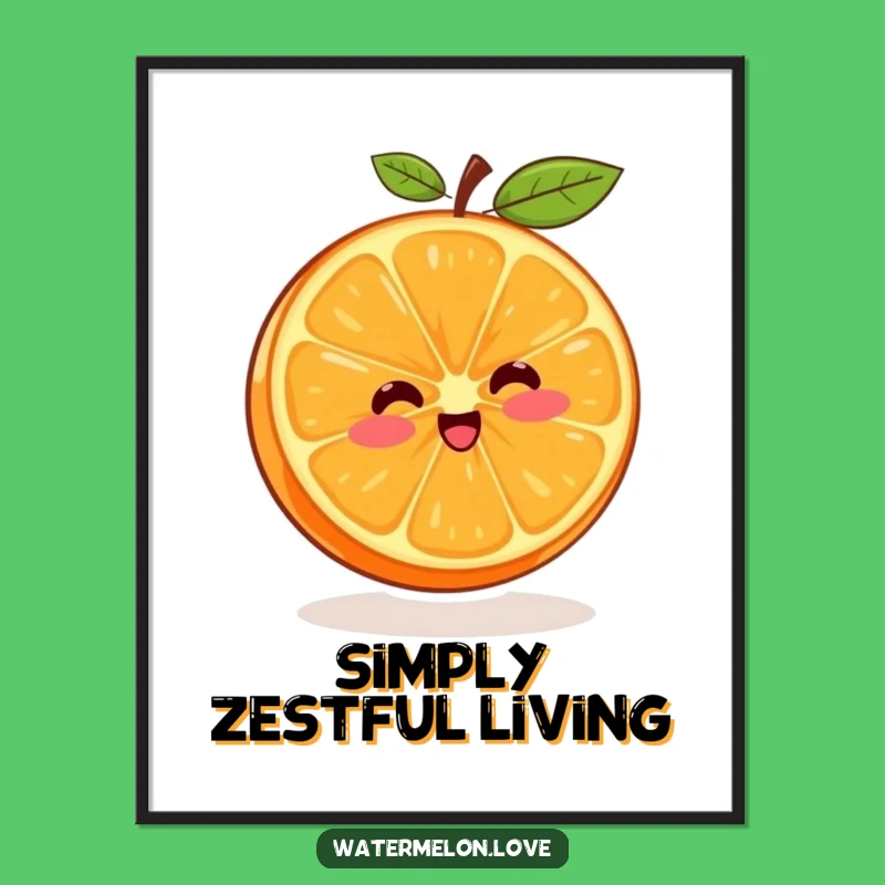 Funny Orange Segment Spinning Poster: Wall Art That Radiates Joy