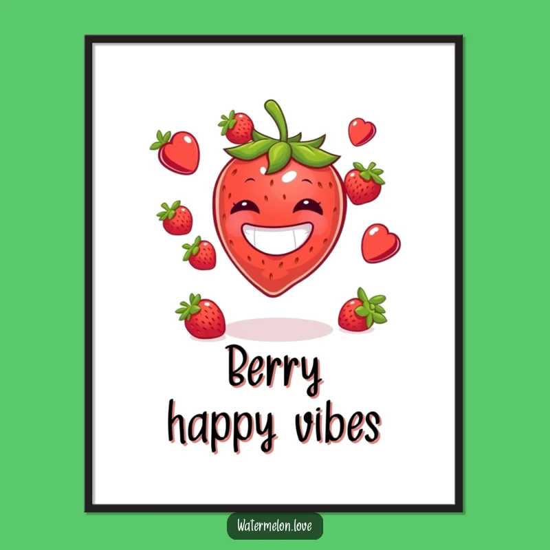 Funny Strawberry Juggling Berries Poster: Wall Art That Brings the Chuckles
