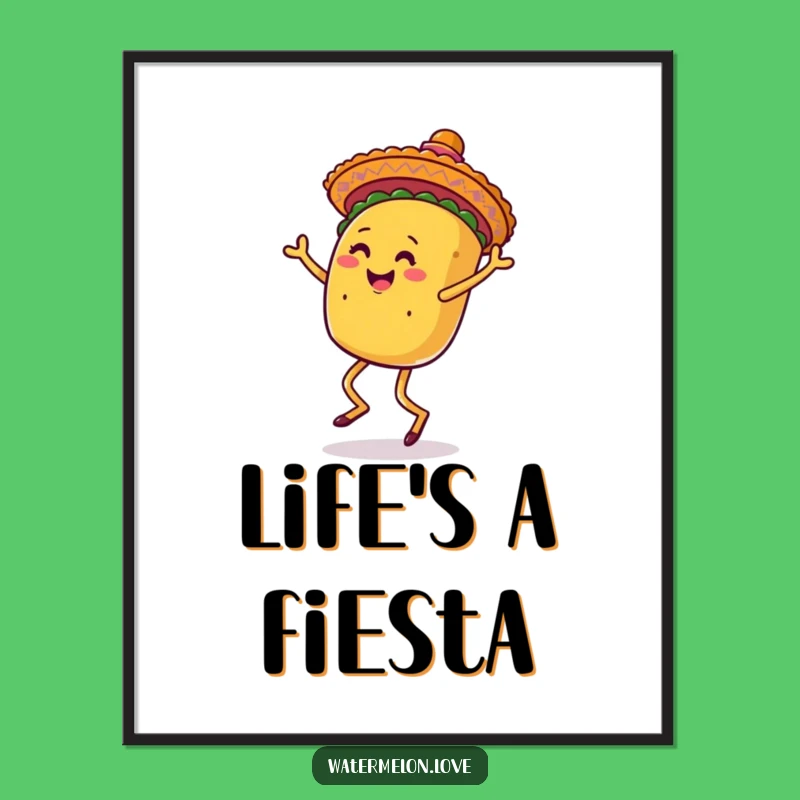 Funny Taco Dancer Poster: Festive Wall Art for a Happy Home