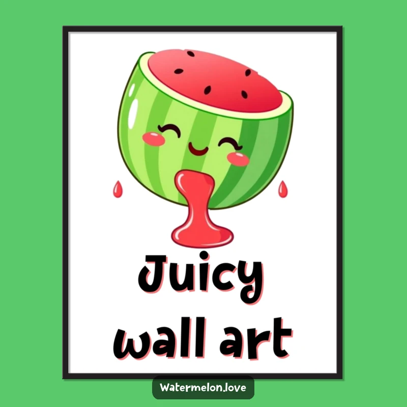 Funny Watermelon Juice Poster: Happy Dripping & Sweet Wall Art