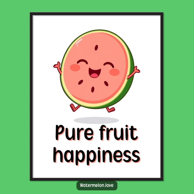 Funny Watermelon Slice Joyful Bounce Poster: Hilarious Summer Wall Art