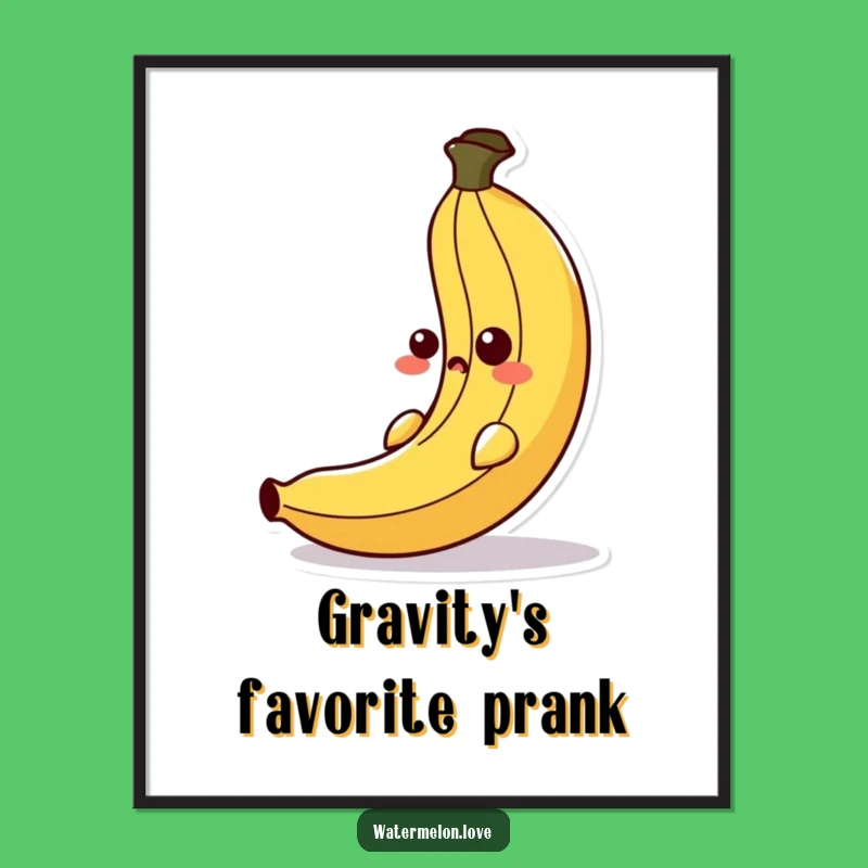Funny Banana Peel Slipping Poster - Hilarious Wall Art for Your Space!
