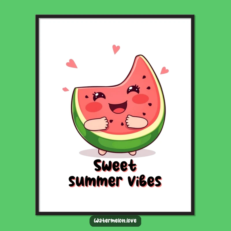 Funny Kawaii Watermelon Hug Poster - Brighten Your Walls with Fruitful Joy!