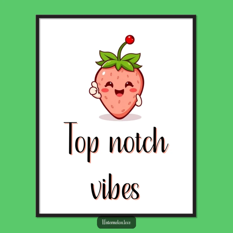 Funny Happy Strawberry Thumbs Up Poster - Brighten Your Space with Fruit!