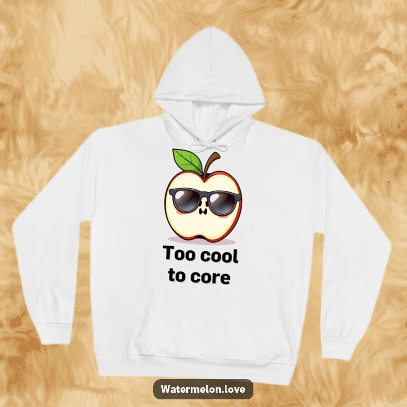 Funny Apple Slice Hoodie with sunglasses, offering cozy comfort and effortlessly cool humor.