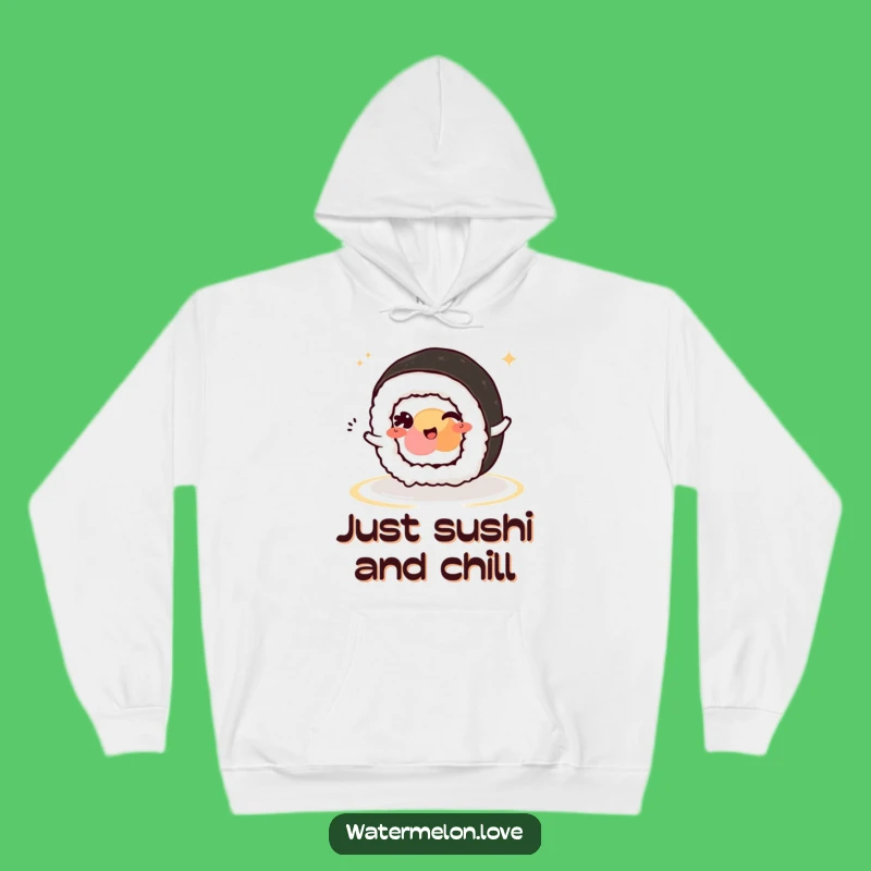 Cozy Funny Kawaii Sushi Roll Wink Hoodie for Ultimate Comfort