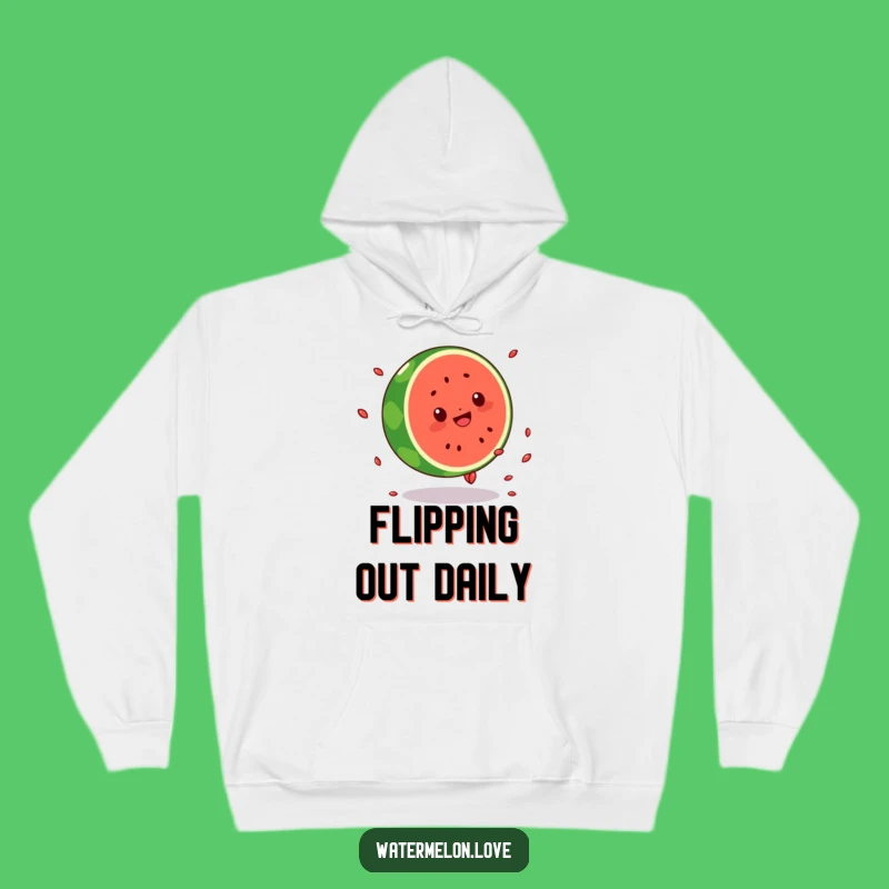 Cozy Funny Kawaii Watermelon Cartwheel Hoodie: Warm & Hilarious Fruit Gift