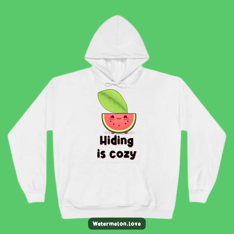 Cozy Funny Kawaii Watermelon Slice Hoodie: Warm & Shy Fruit Style
