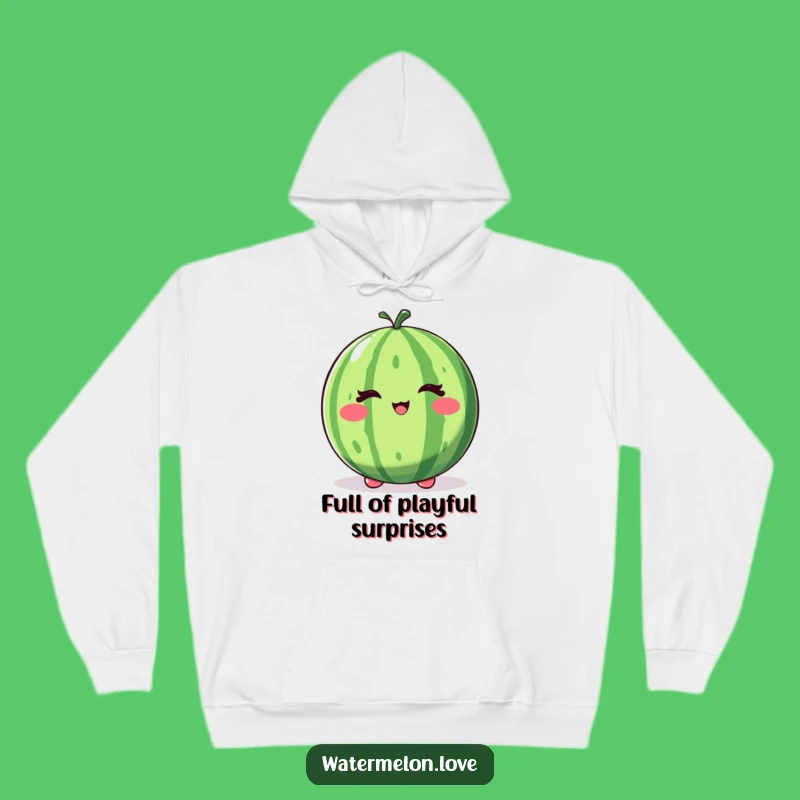 Cozy Funny Winking Watermelon Hoodie: Warm & Playful Fruit Fan Gift