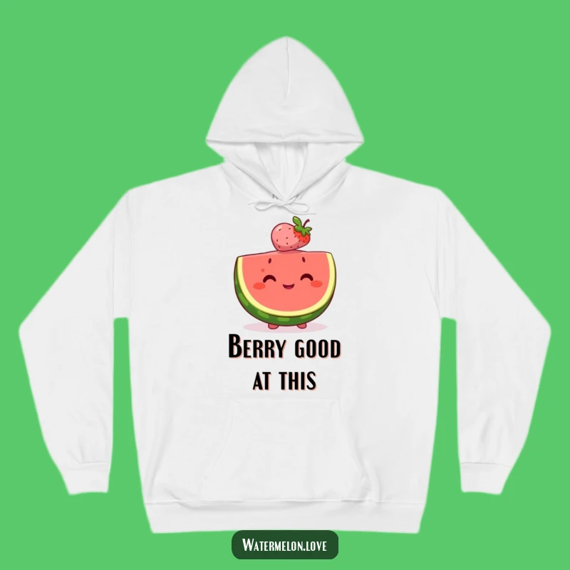 Happy Watermelon & Berry Balancing Hoodie - Cozy Fruit Friendship Sweatshirt Gift - Funny
