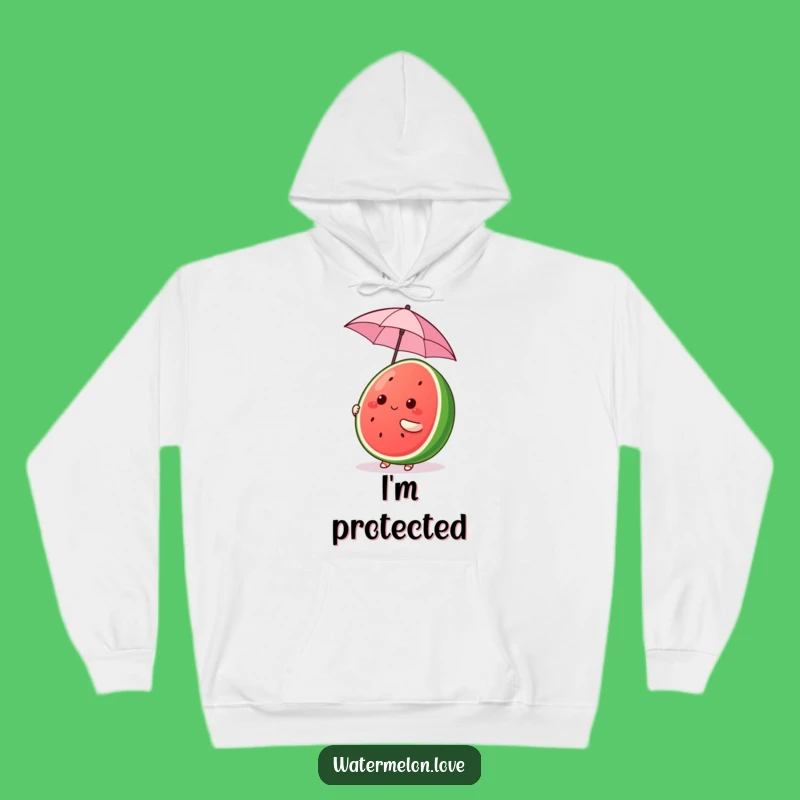 Cozy Funny Kawaii Watermelon Hoodie - Umbrella Balance - Warm and Whimsical Funny Gift
