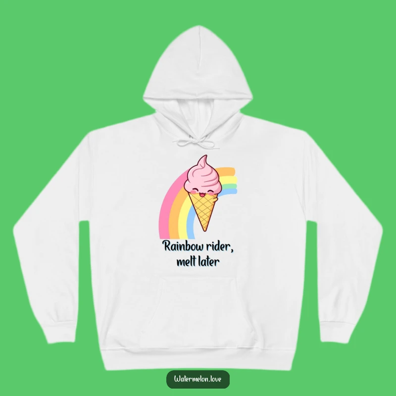 Cozy Funny Ice Cream Rainbow Hoodie: Sweet Comfort and Joy