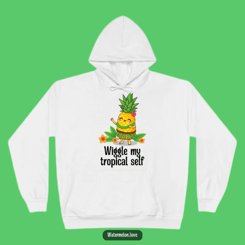 Funny Hula Pineapple Hoodie: Cozy Tropical Fruit, Warm Hilarious Gift!