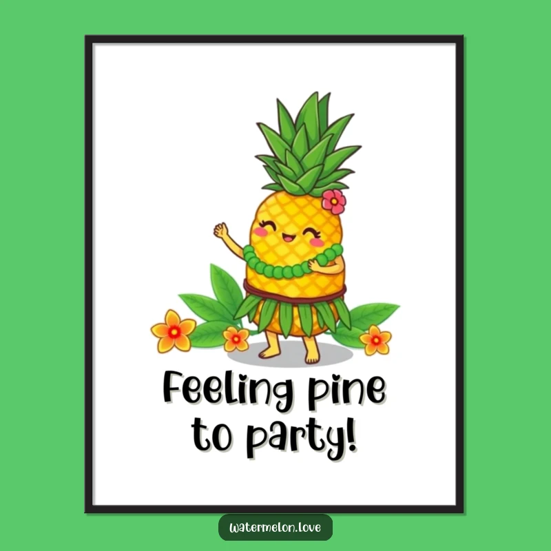 Funny Free Printable Wall Art: Hula Pineapple, Hilarious Downloadable Decor for Island Vibes