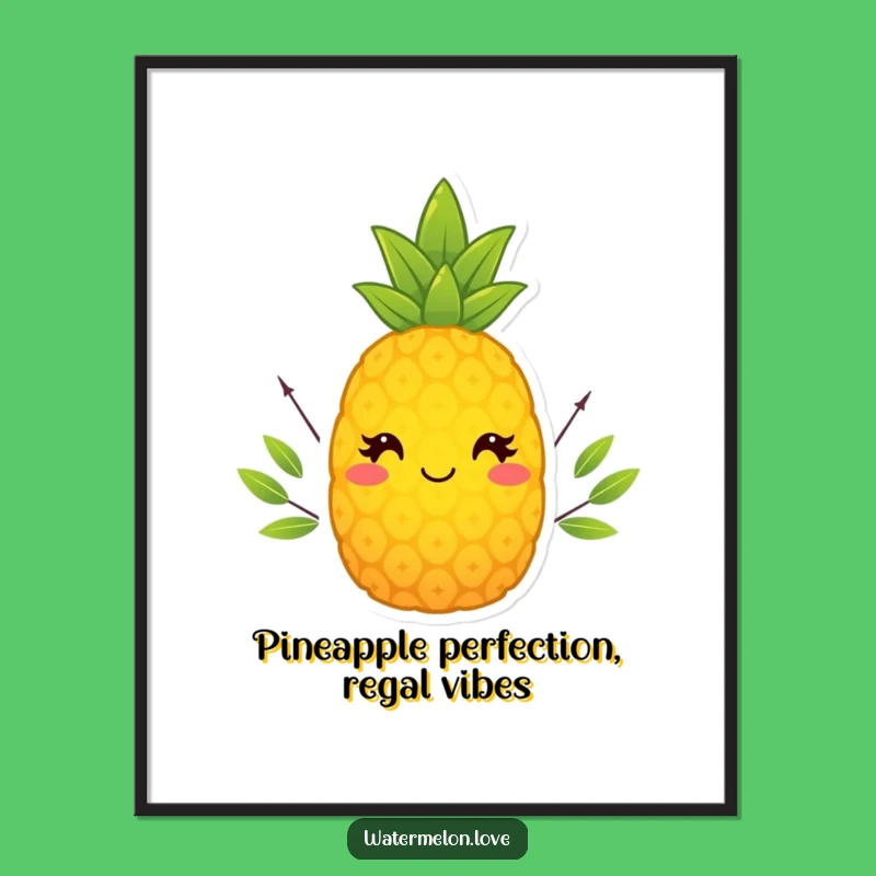 Free Printable Pineapple King Art: Royal Fruit Wall Decor Downloadable Gift