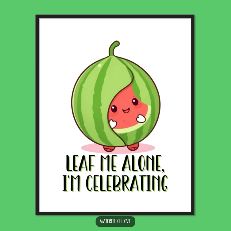 Free Printable Wall Art: Cute Watermelon Peek-a-Boo for Whimsical, Downloadable Decor