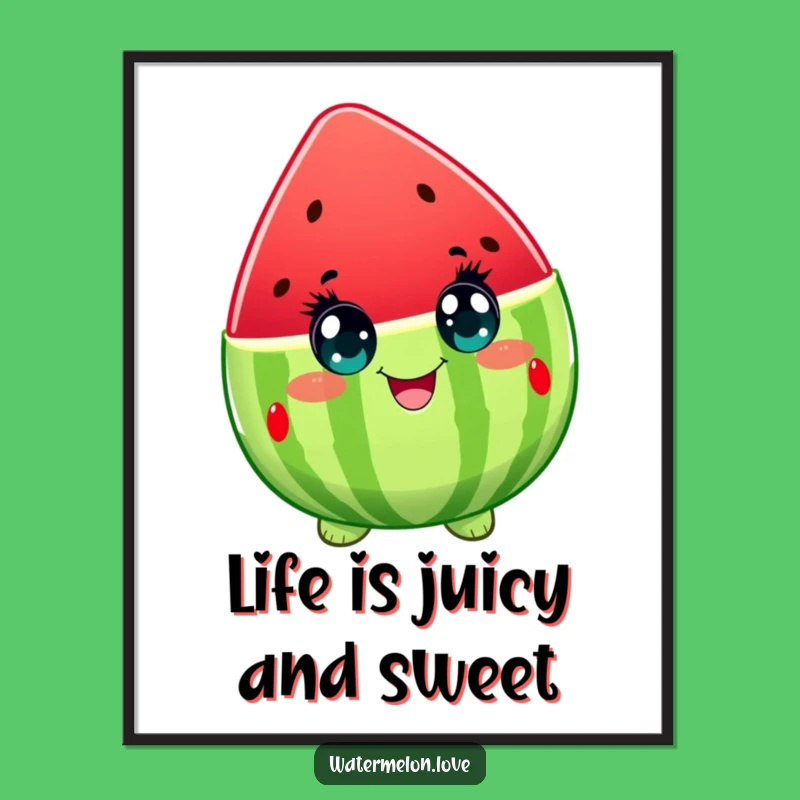 Free Printable Wall Art: Delighted Watermelon - Joyful Downloadable Decor!