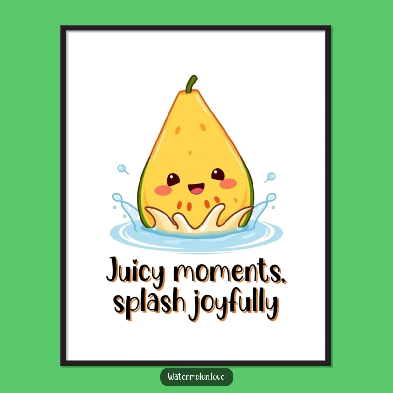 Free Printable Wall Art: Funny Watermelon Splash Downloadable Art for Bathroom Fun!