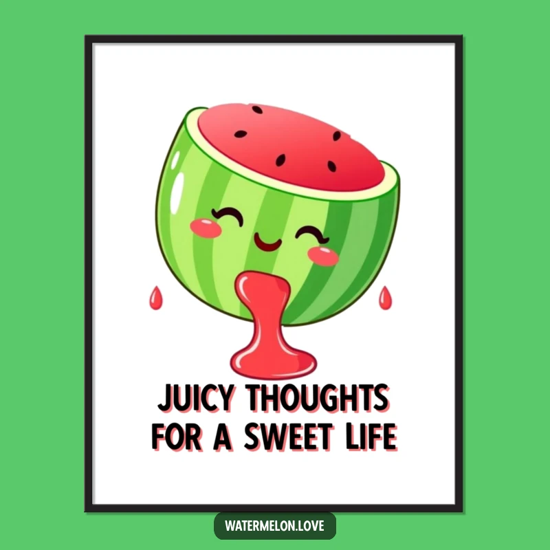 Free Printable Watermelon Art - Happy Juicy Funny Downloadable Decor Gift