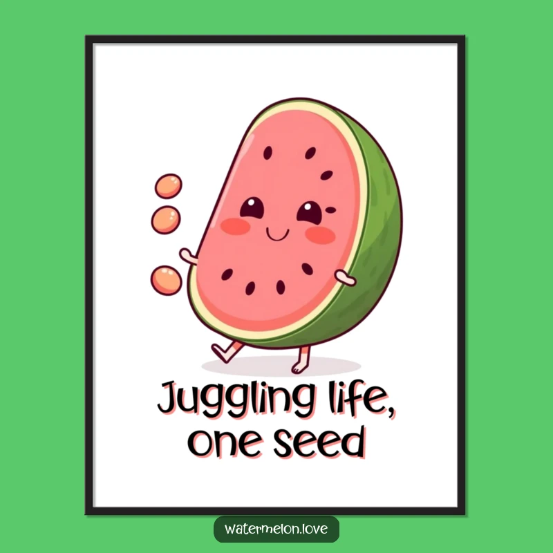 Free Printable Watermelon Wall Art: Juggling Seeds Playful Downloadable Decor
