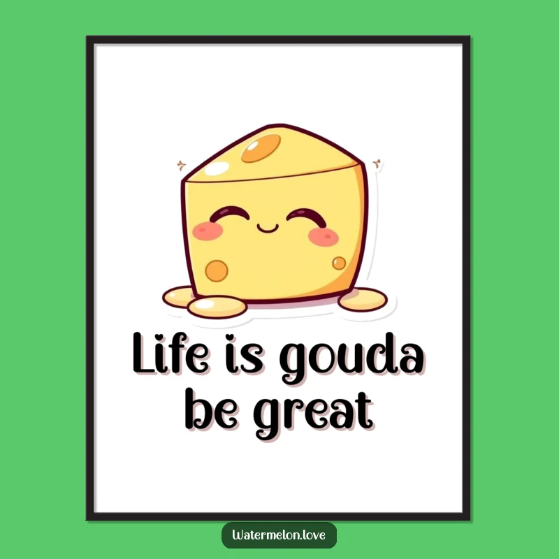 Free Printable Kawaii Cheese Wall Art: Blissful Melting Decor for a Cozy Space