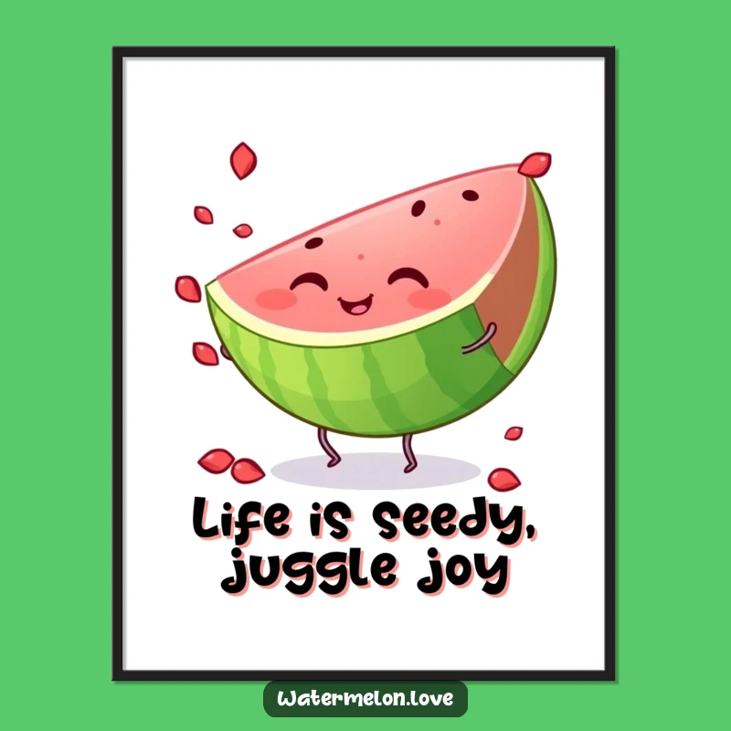 Free Printable Wall Art: Funny Juggling Watermelon Downloadable Art for Summer Vibes!