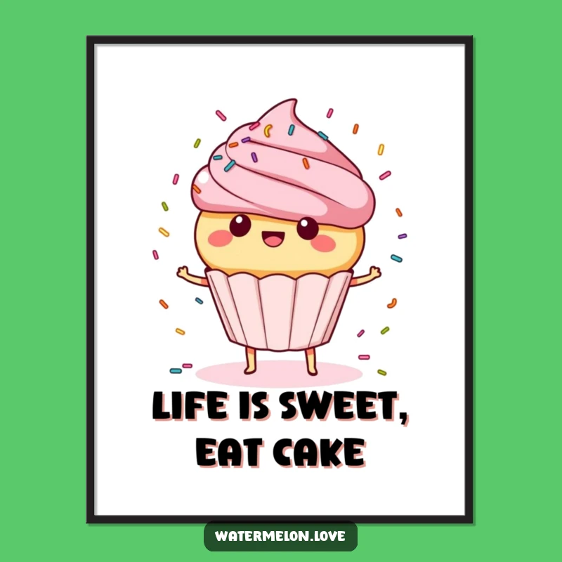 Funny Free Printable Wall Art: Spinning Cupcake, Hilarious Downloadable Decor for Sweet Spaces