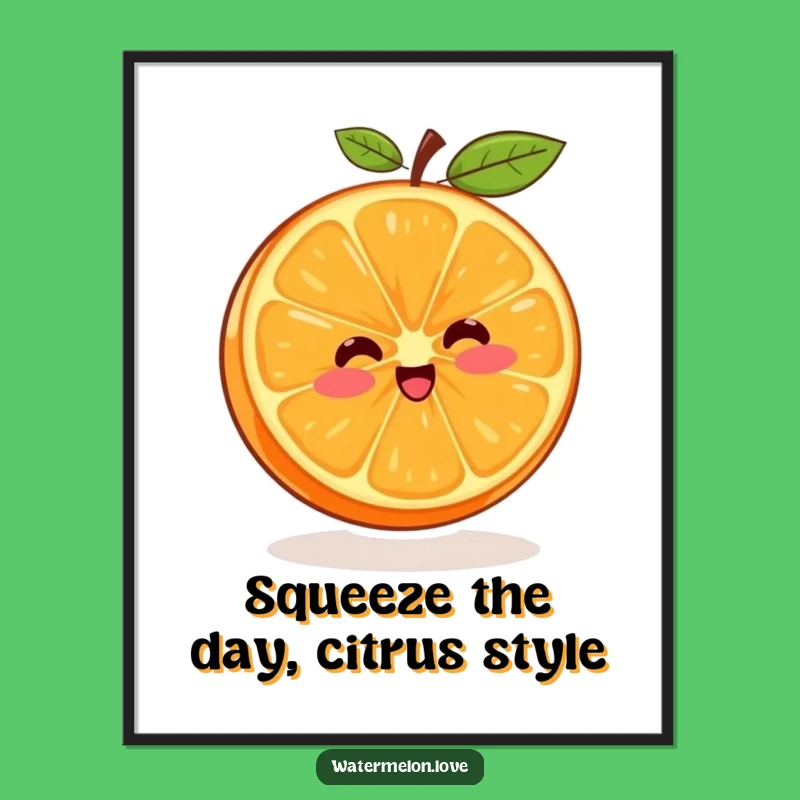 Funny Printable Wall Art: Spinning Orange Slice - Free Downloadable Citrus Art