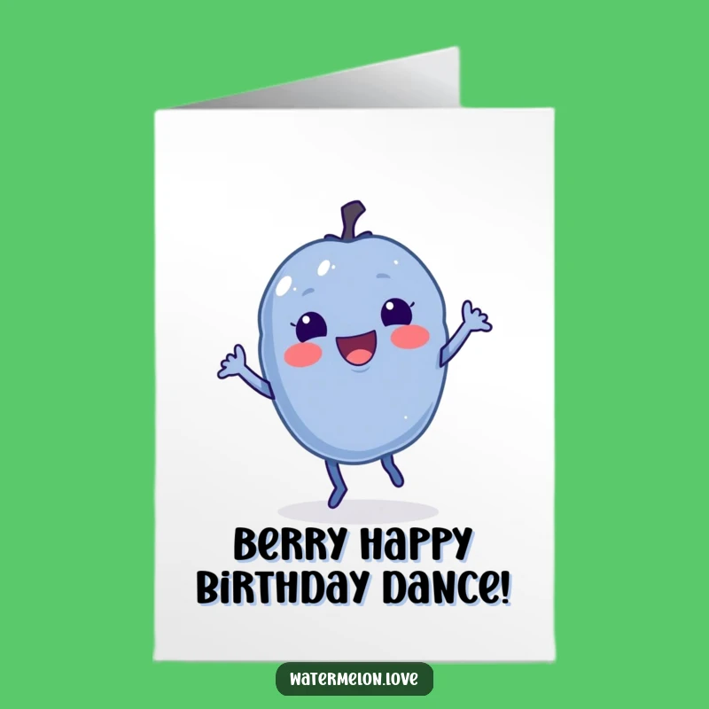 Free Printable Blueberry Jig Card: Fun Fruit Birthday Downloadable Gift