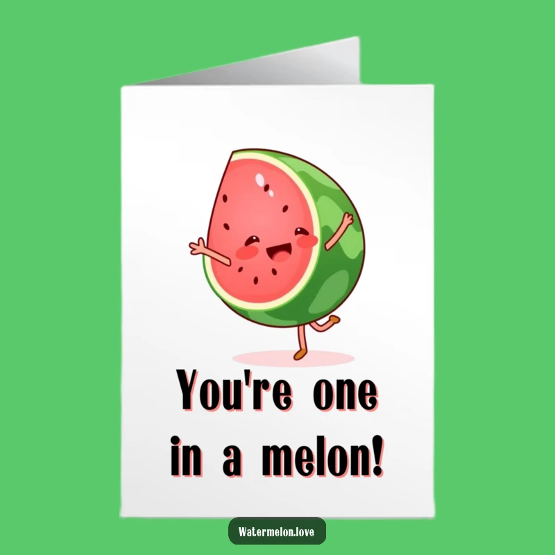 Free Printable Birthday Card: Glee Watermelon Cartwheel Funny Downloadable Gift