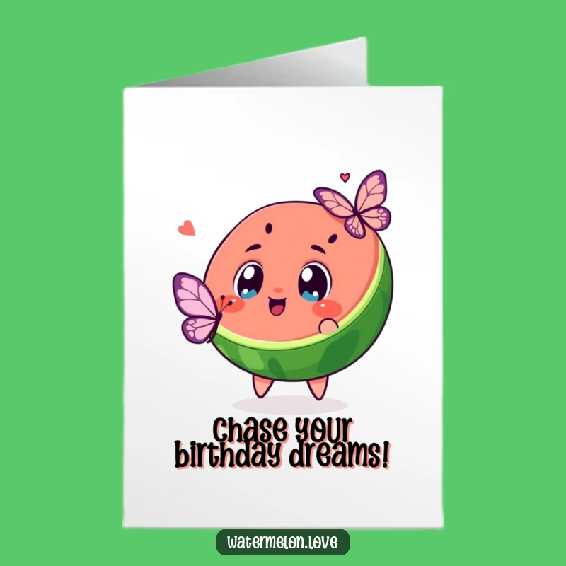 Free Printable Kawaii Watermelon Birthday Card - Funny Chase Downloadable Gift