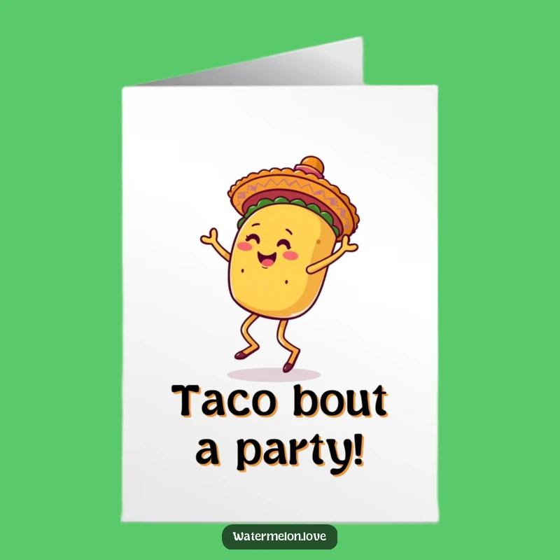 Free Printable Birthday Card: Dancing Taco Fiesta - Funny Downloadable Fiesta Gift