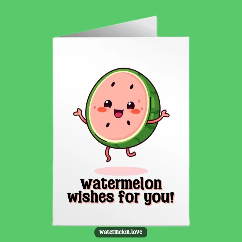 Free Printable Birthday Card: Dancing Watermelon - Joyful Downloadable Gift