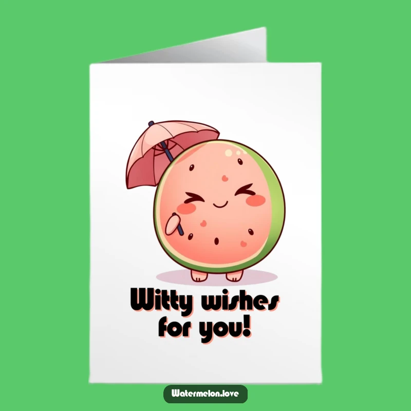 Free Printable Kawaii Watermelon Birthday Card: Winking Surprise Downloadable Gift