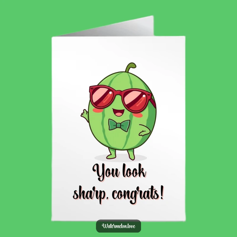 Free Printable Congrats Card: Stylish Watermelon Celebration Downloadable