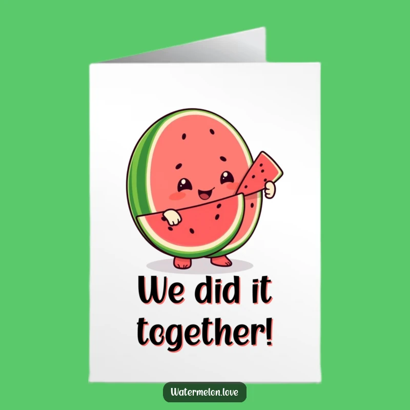Free Printable Congrats Card: Watermelon Sharing - Kind Downloadable Celebration!