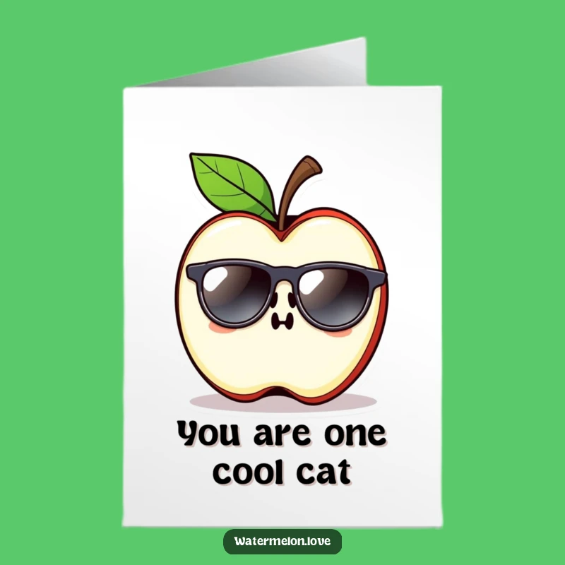 Free Printable Cool Apple Slice Congrats Card: Chill Fruit Downloadable Gift