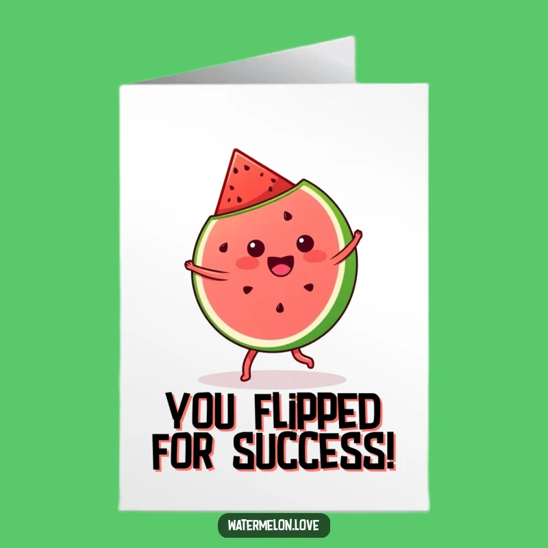 Free Printable Kawaii Watermelon Congrats Card - Funny Fruity Downloadable