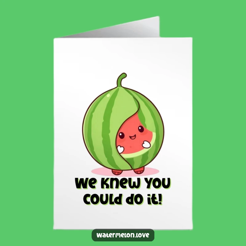 Free Printable Congrats Card: Watermelon Peek-a-Boo for a Joyful, Downloadable Greeting