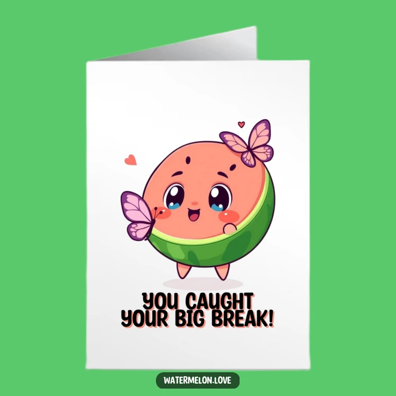 Free Printable Kawaii Watermelon Congrats Card - Funny Chase Downloadable