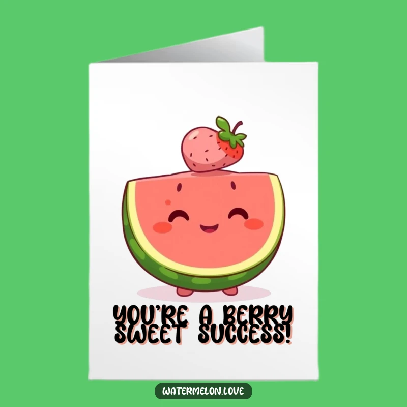 Free Printable Congrats Card: Watermelon Berry Balance for a Cheerful, Downloadable Gift