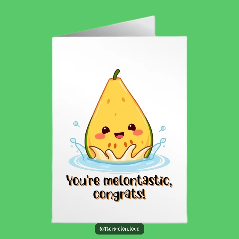 Free Printable Congrats Card: Watermelon Splash Greeting, Joyful Downloadable Gift!