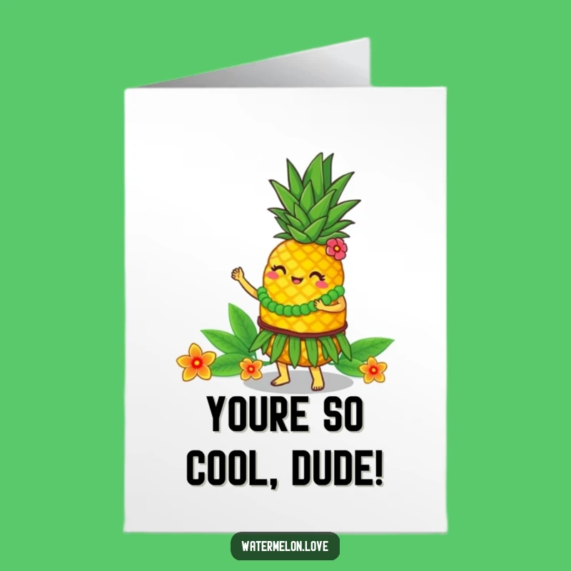 Free Printable Congrats Card: Hula Pineapple, Funny Downloadable Gift for Celebration