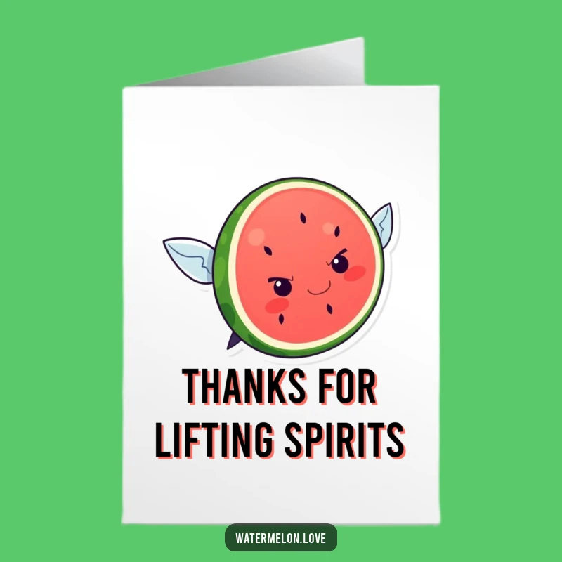 Free Printable Kawaii Watermelon Thank You Card - Funny Flying Attempt