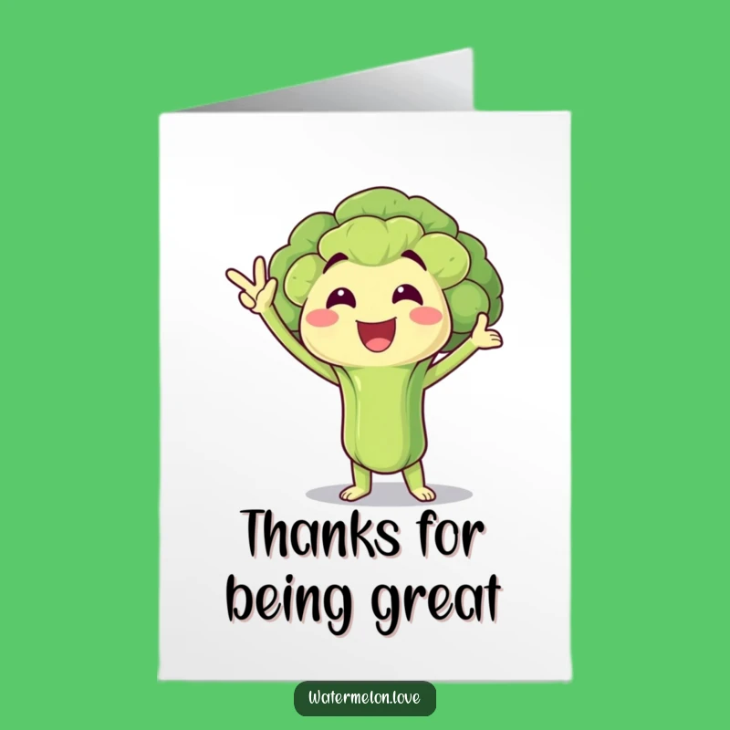 Free Printable Thank You Card: Victory Broccoli, Funny Downloadable Gift of Appreciation