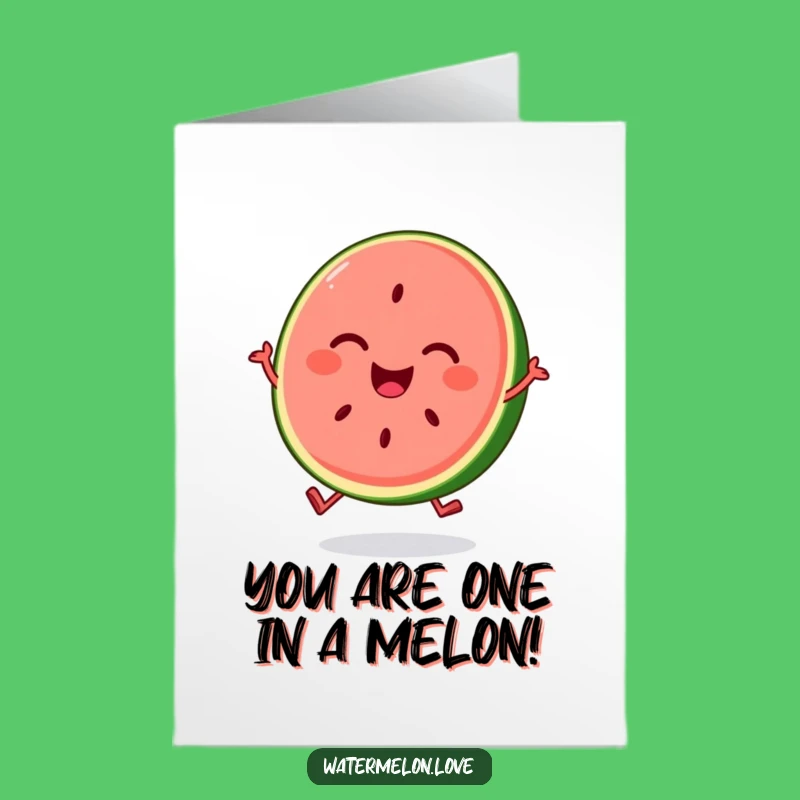 Free Printable Thank You Card: Watermelon's Joyful Bounce, Funny Downloadable Gratitude